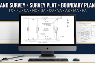 draft professional land survey survey plat boundary plans in ca va ma pa ca