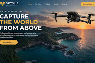 design wix drone photography website aerial photography service website