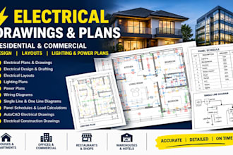 create residential electrical plans, drawings, layouts, lighting and power plans