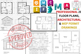 2d floor plans, architectural, mep permit drawing, floor plans autocad, draftman