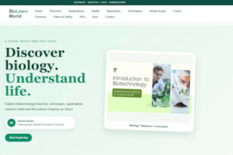create a responsive biotechnology or bioinformatics website