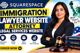 design squarespace immigration lawyer website attorney legal services website