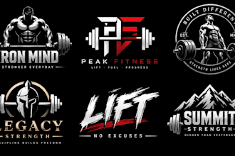 design a professional gym, fitness, bodybuilding, or strength weightlifting logo