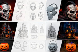 design halloween products, props, costumes, masks, decor and spooky products