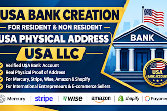 do USA bank creation for resident and non resident USA physical address USA llc