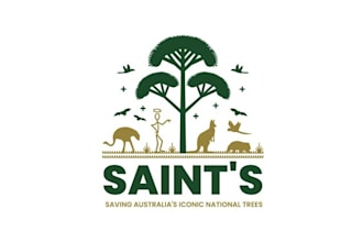 make australias national trees logo with animals park