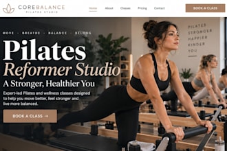 design wix pilate reformer studio website yoga pilate fitness class booking site