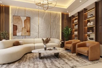do ikea living room interior design, tv wall shelf and home décor 3d rendering