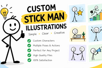 create custom stick man and stick figure illustrations for your project