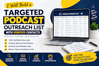 build a targeted podcast outreach list with verified contacts