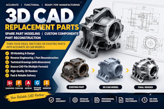 do 3d cad replacement parts, custom components and spare part modeling
