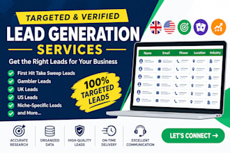give first hit take sweep leads, gambler leads, uk us leads or any niches