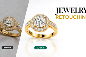 retouch jewelry photos with realistic metal, gemstone and fine detail