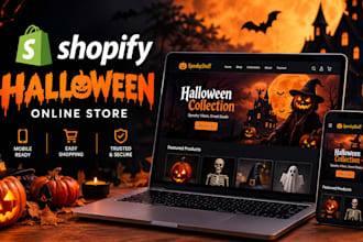 design spooky halloween shopify store custom graphics halloween website design