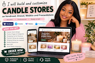 build customize on wegic vendroad onesol webkio freewebstore candle store design