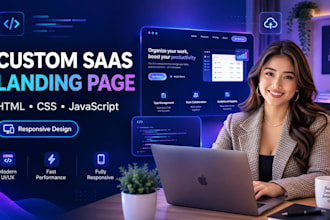 create a modern responsive saas landing page