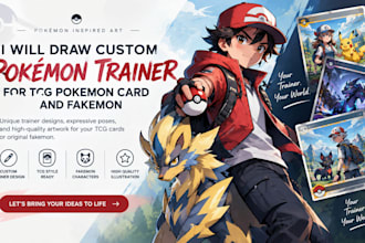 draw custom pokemon trainer for tcg pokemon card and fakemon pokemon trainer