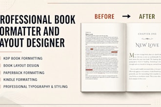 do book formatting and layout design and ebook formatting