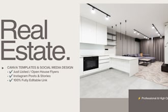 design real estate canva templates, flyers and instagram posts