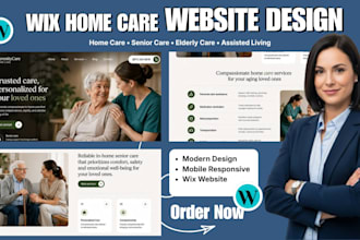 design homecare website elderly care senior care wix assisted living website
