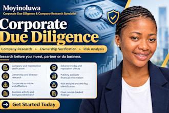 do corporate due diligence, company research, ownership verification, analysis