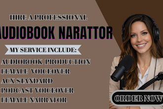 narrate professional fiction, non fiction audiobook, and podcast voice over