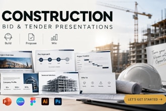 construction bid, tender presentation, engineering proposal, rfp powerpoint