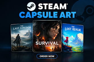 steam capsule, game cover art, game banner, steam artwork and capsule art design