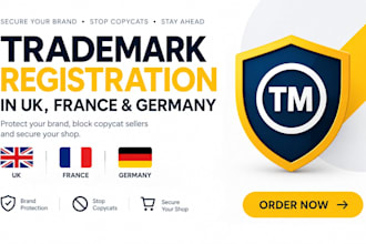 register trademark in UK france germany to block copycat sellers and secure shop