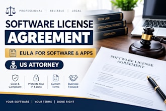 draft your software license agreement or eula as a US attorney