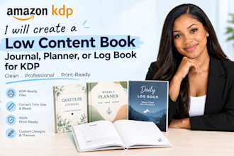 create a low content book, journal, planner, or log