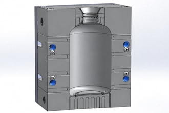 design blow molds for bottles and plastic containers with 3d cad file