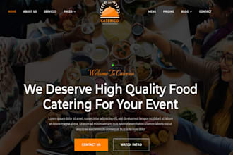 create wedding catering website with menu quote and consultation