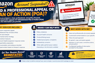 write an amazon suspension appeal and reinstatement plan of action