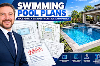 design swimming pool plans, pool permit drawings and construction plans