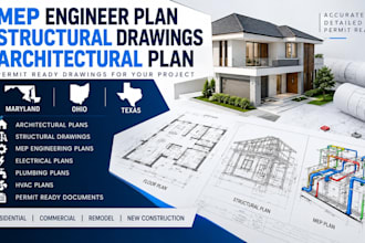 mep engineer plan structural drawings architectural plan in maryland ohio texas