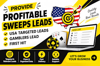 provide profitable sweeps leads, USA targeted leads, gamblers lead, first hits