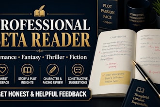 beta read your novel, romance, and fantasy manuscript