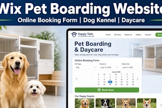 wix pet boarding website online booking form daycare kennel site