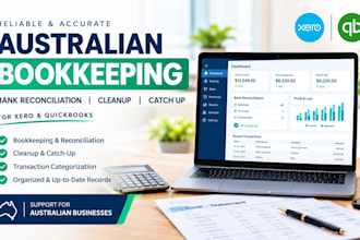 australian bookkeeping,bank reconciliation,cleanup, catch up for xero, quickbook