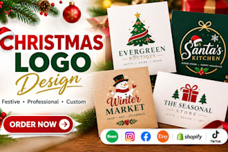 make 5 christmas and new year 2026 logo animation videos