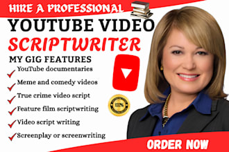 write youtube video script football script documentary memes video scriptwriting