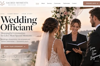 design wix wedding officiant site marriage elopement officiant vow renewal site
