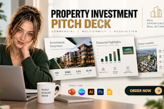 design commercial property investment pitch deck and acquisition presentation