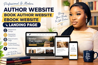 design an author website, book website, ebook website or author landingpage