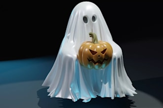 ghost halloween decor,fantasy character model,collectible 3dprint,desktoy design