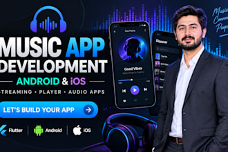 build music app, audio streaming app, music player app, music streaming app
