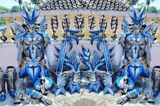 sculpt 3d cosplay mask 3d helmet model cosplay armor 3d weapon for printing