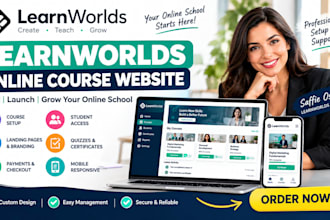 create a professional learnworlds online course website