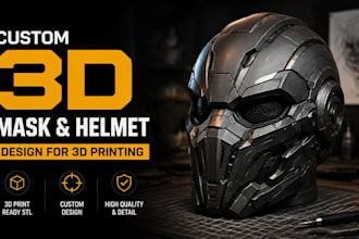 create custom 3d mask and helmet stl for cosplay and 3d printing